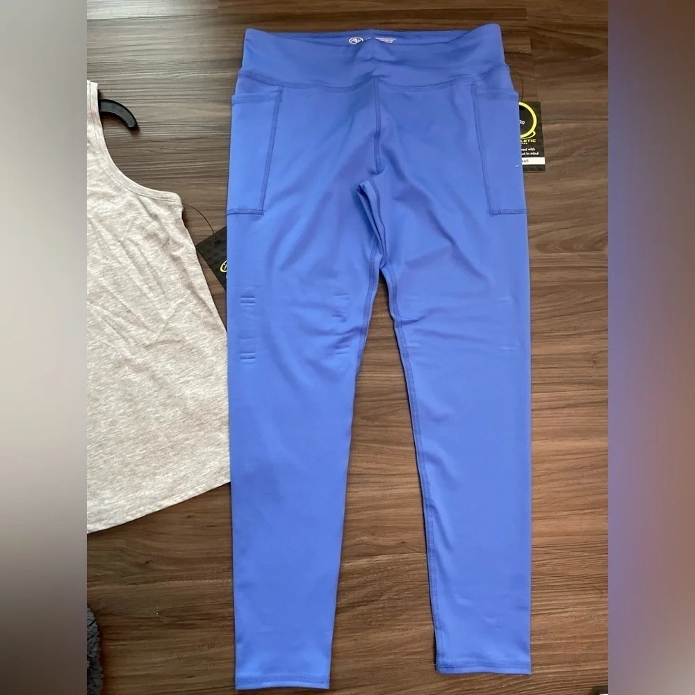 Athletic Works Girls Activewear Matching Set - Gray and Blue size L 10/12-NWT